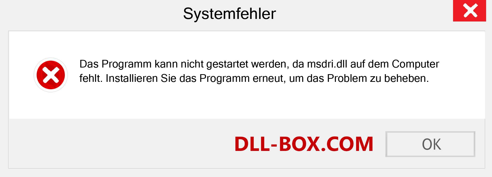 msdri.dll-Datei fehlt?. Download für Windows 7, 8, 10 - Fix msdri dll Missing Error unter Windows, Fotos, Bildern