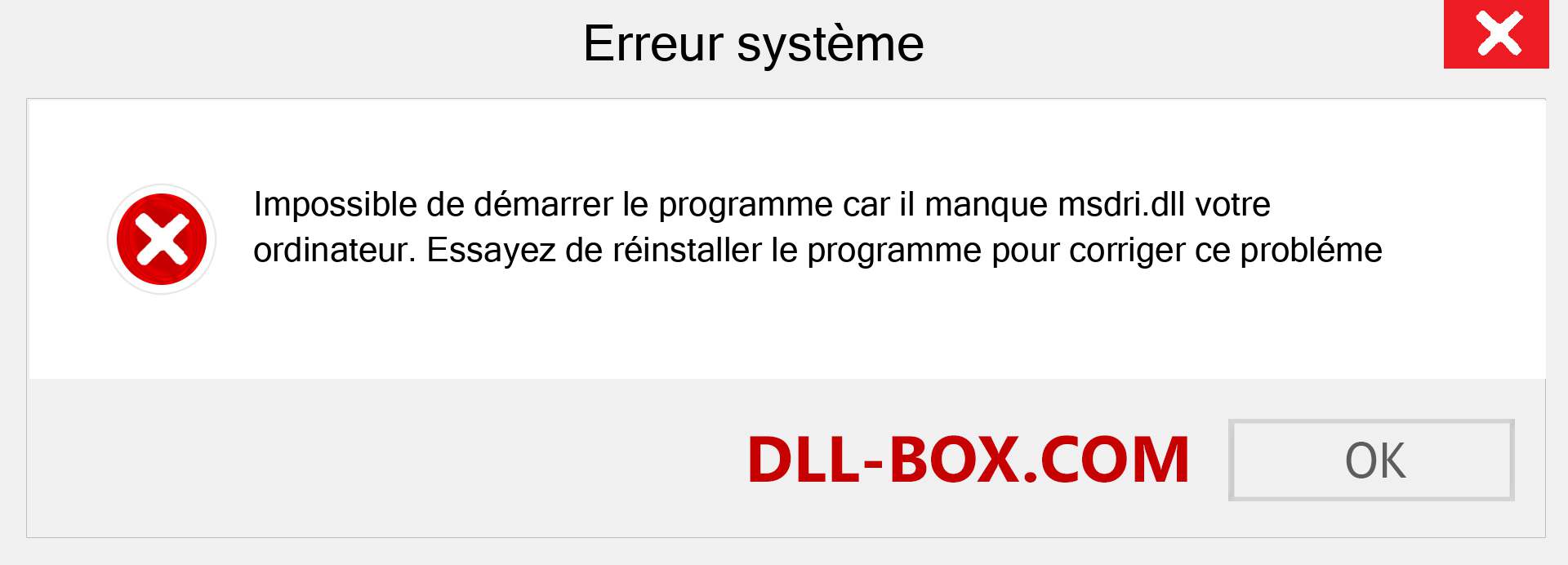 Le fichier msdri.dll est manquant ?. Télécharger pour Windows 7, 8, 10 - Correction de l'erreur manquante msdri dll sur Windows, photos, images